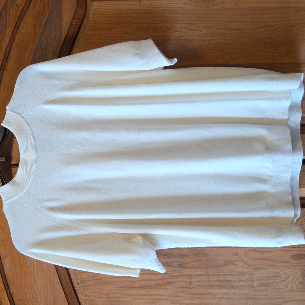 Women's Plus 1X White Short Sleeve Sweater Hampshire Studio